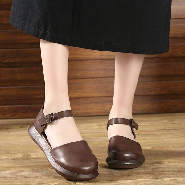 

leather woman sandals women's shoes sandals, Black