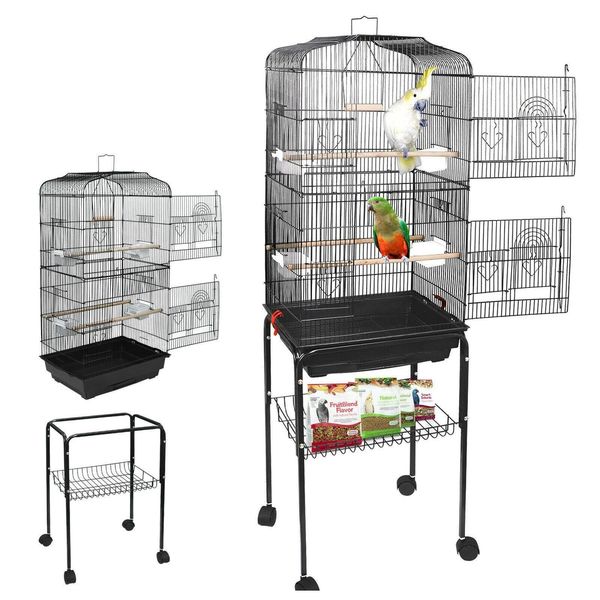 

59'' rolling bird cage parakeet finch budgie conure lovebird jllwhm mx_home