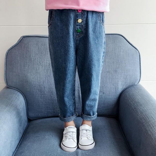 

new fashion spring autumn trousers casual jean long pants for girls boys children kids clothing teenagers high quality, Blue