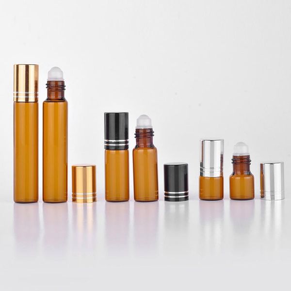 

storage bottles & jars wholesale 100 pieces 5ml mini brown glass refillable perfume bottle with aluminum cap empty portable essential oils c