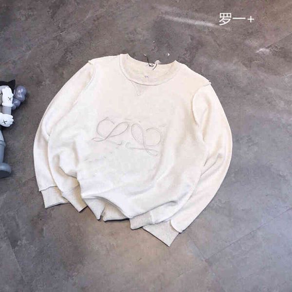 

2022 factory wholesale new + 21 early autumn anti wool circle u embroidery round neck sweater men's and women's casual loose long, Black