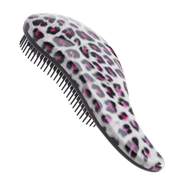 

hair brushes detangling brush professional comb for wet dry scalp (leopard), Silver