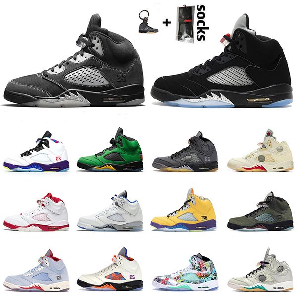 

new jumpman mens 5 5s sports retro basketball shoes size 47 sneakers anthracite metallic silver 3 fire red se oregon trainers, White;red