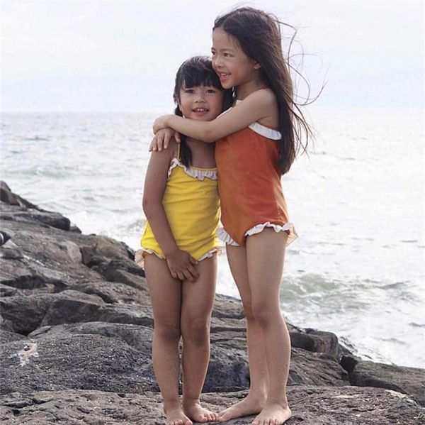 

summer swimming suit for toddler kids baby girls bathing bikini one-piece swimwear swimsuit beachwear bathing suit biquini, Black