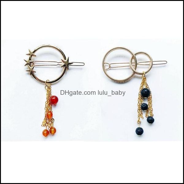 

hair clips & barrettes jewelry metal clip stone aessories chinese chains tassel crystal healing beads stones women drop delivery 2021 8gmoc, Golden;silver