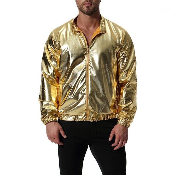 

men's jackets men clothing 2021 autumn european american trend thin shiny jacket mens fashion, Black;brown