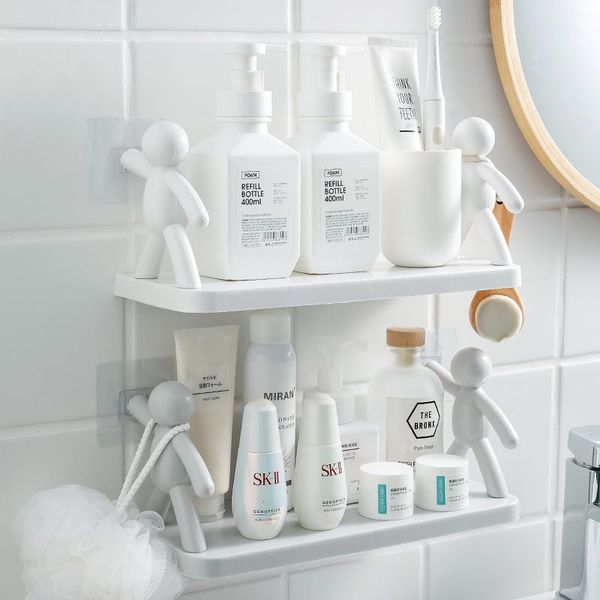 

hooks & rails bathroom shelf wc shampoo holder shower shelves wall mount kitchen storage basket cosmetic rack home organizer bath accessorie