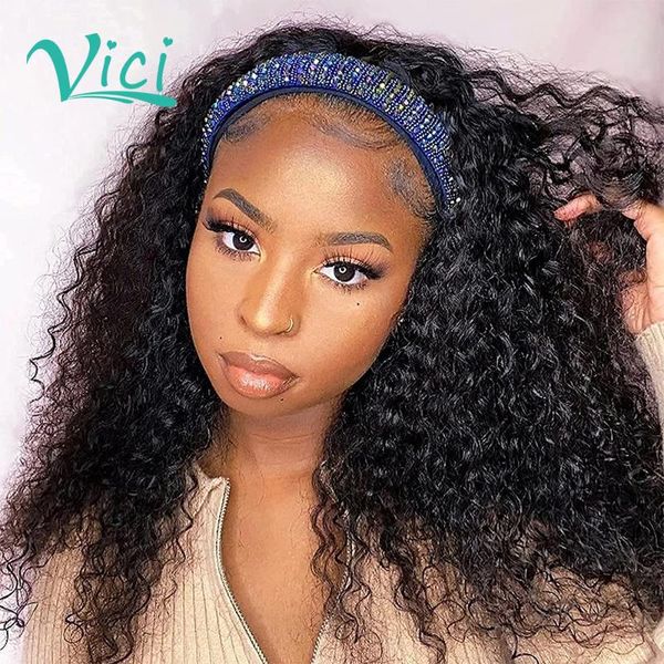 

hair bulks water wave headband human for black women glueless full machine scarf brazilian curly vici