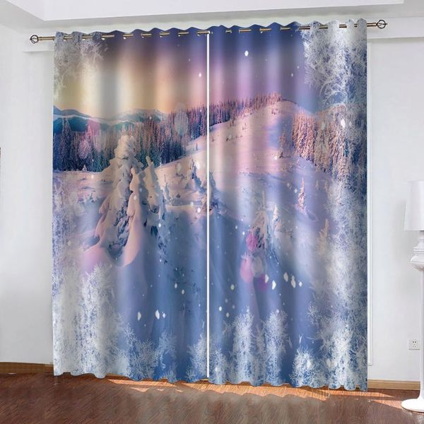 

curtain & drapes luxury blackout 3d window curtains for living room bedroom winter snow thickened