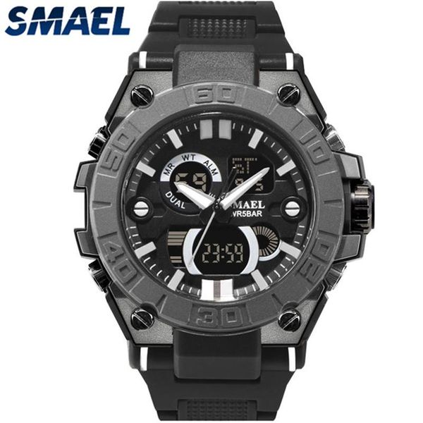 

wristwatches smael men brand electronic digital led wrist watches for male swim sport watch quartz clock relogio masculino, Slivery;brown