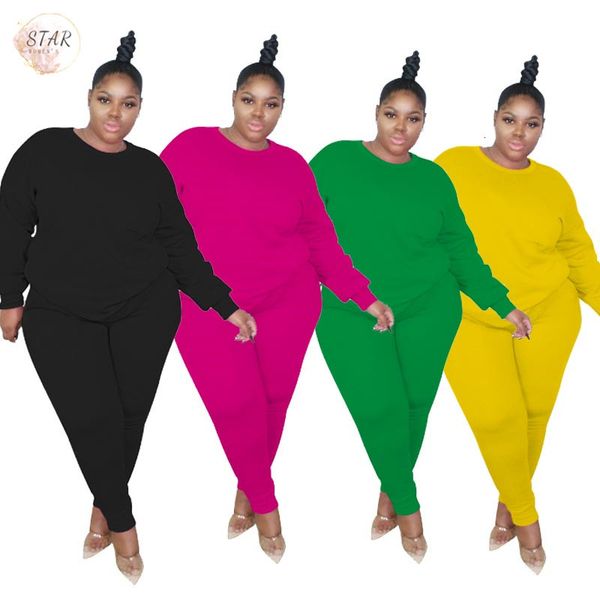 

new sweatsuits for women 2021 two piece outfits solid loose sweatpants jogging sport suits plus size wholesale dropshipping k0fv, Gray
