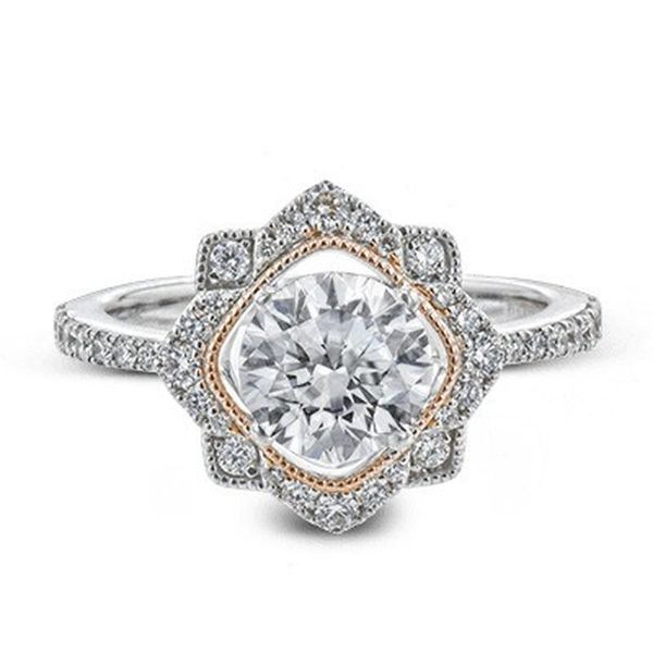 

wedding rings style 925 silver-plated z zircon inlaid ring engagement jewelry women wholesale, Slivery;golden