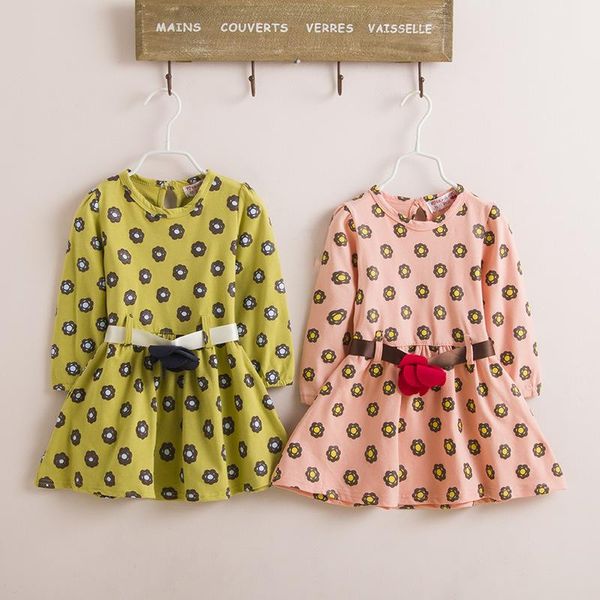 

girl's dresses baby girls princess dress 2-7y kids spring autumn for toddler girl children flower clothes 2021, Red;yellow