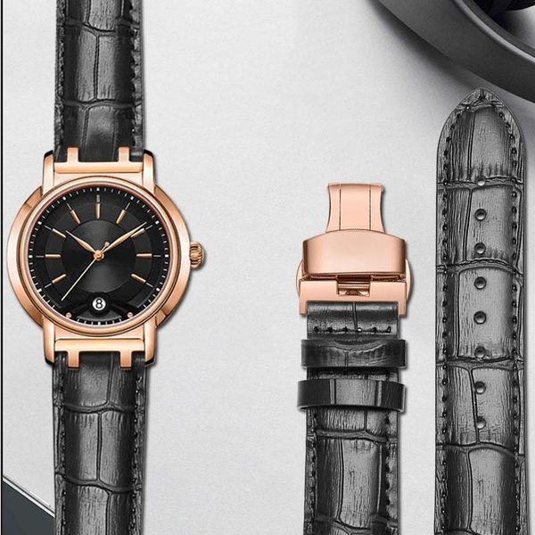 

watch bands genuine leather strap for rossini 5565 5566 watchband with butterfly buckle 16mm 20mm black brown dedicated interface band