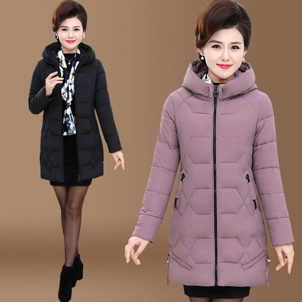 

mode in the section quilted cotton winter coat of middle-aged women jacket tqan, Black
