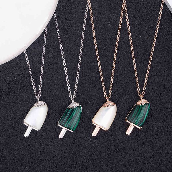 

the new korean 925 silver baojia necklace cone pendant ice cream chain jewelry