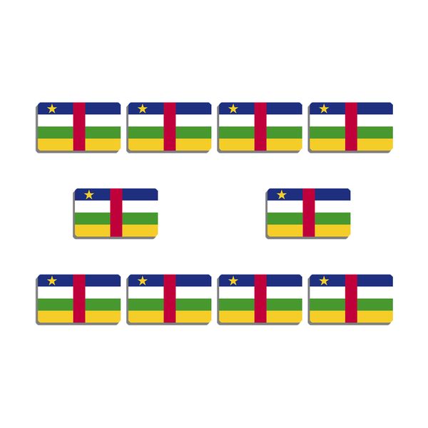 

10pcs central african republic national brooch resin badge patriotism flag lapel pin for backpacks shirt, Gray