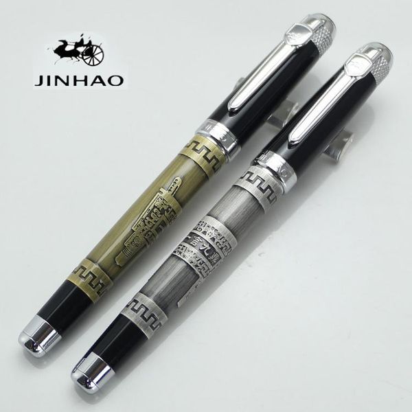 

ballpoint pens jinhao 189 ancient 3 colors nine tripods good faith cooperation rollerball pen school office stationery writing, Blue;orange