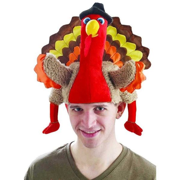 

funny carnival chicken leg plush roasted turkey christmas thanksgiving party hat cosplay decor