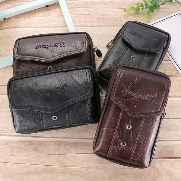 

fashion neutral solid color hasp belt bag waist bag phone card package