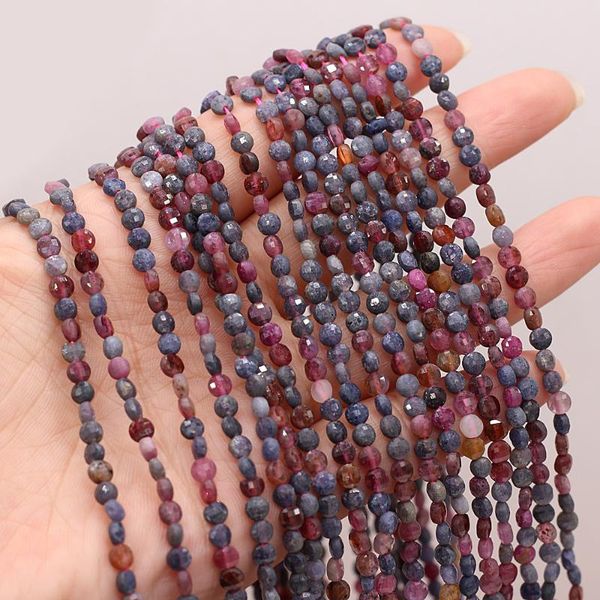 

other 4mm natural red blue cyanite stone beads oblate round faceted spacer for jewelry making diy bracelet necklace handmade