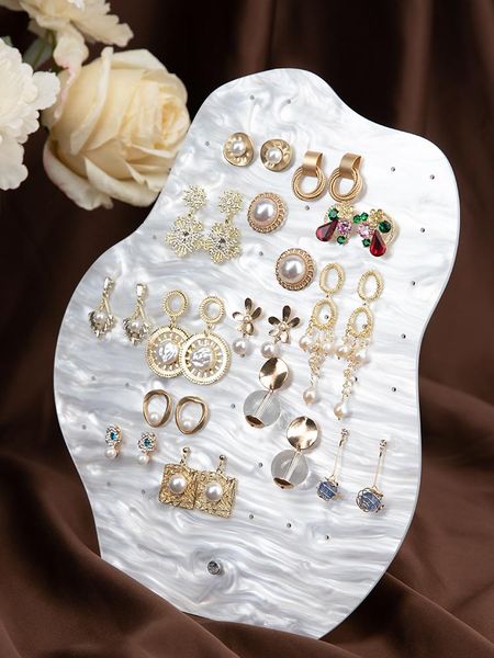 

jewelry pouches, bags acrylic white earrings display holder stand pendant rack, Pink;blue