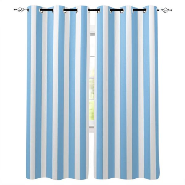

sky blue white stripes window curtains home decor living room curtains bedroom kitchen items door