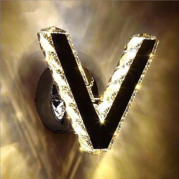 

wall lamp v-shaped bedside led crystal simple modern creative balcony stairs aisle lamps wf5281129