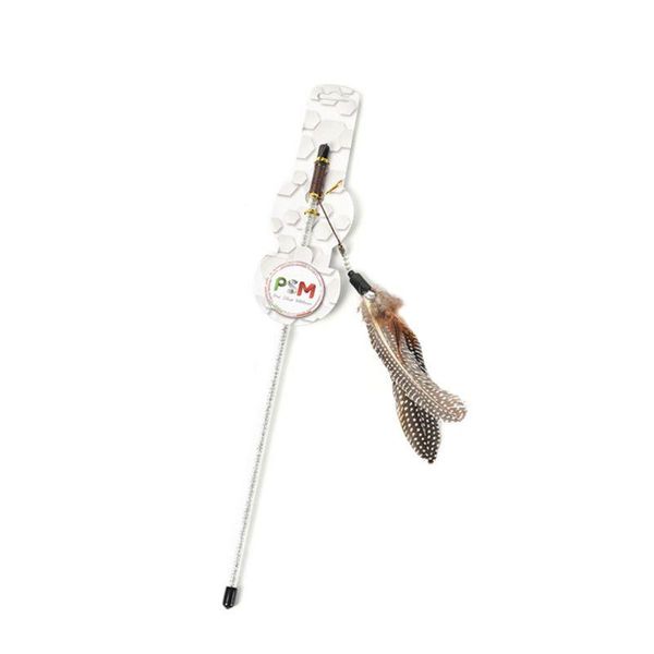 

cat toys interactive flying feather wand teaser toy catcher with extra long string funny exerciser playing stick for kitten dot pet