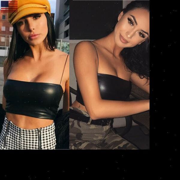 

tank tank women short tank vest leather off shoulder halter blouse top, White