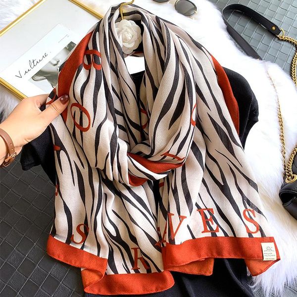 

scarves 2021 women fashion stripe print cotton material scarf winter wraps pashmina female muslim hijab beach towel lady sunscreen shawl, Blue;gray