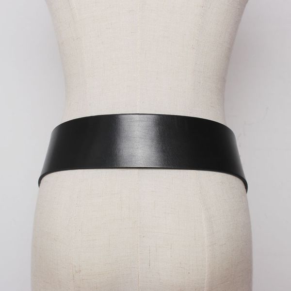 

2021 decorative smooth buckle wide waist fashion black women belt, Black;brown
