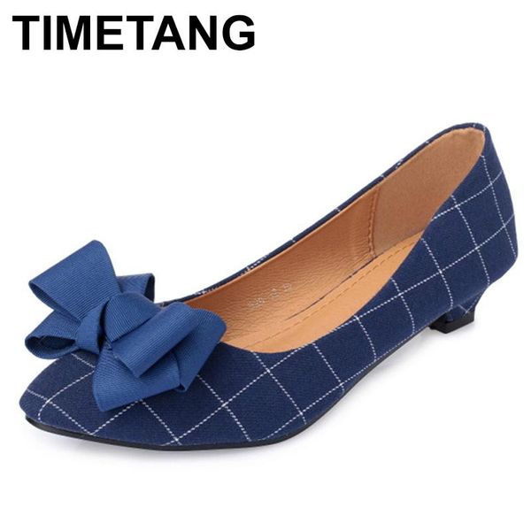 

dress shoes timetang fashion office lady low heels work woman pumps women autumn spring pointed toe bowtie35-41bluee627, Black