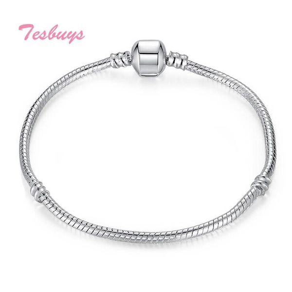 

charm bracelets 2021 fashion base bracelet with blue murano beads fit for diy jewelry, Golden;silver