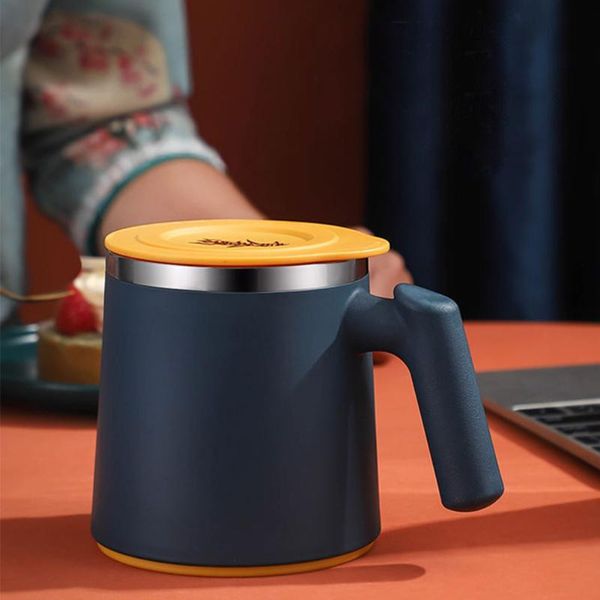 

mugs 420ml insulated travel double walled durable stainless steel vacuum outdoor portable home office with handle lid coffee mug