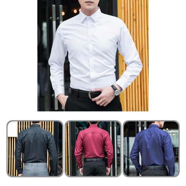 

men's casual shirts stylish shirt solid color skin-friendly pure fit winter men autumn, White;black