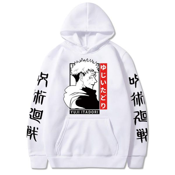 

men's hoodies & sweatshirts anime jujutsu kaisen hoodie harajuku casual hoody women loose streetwear yuji itadori printed hooded, Black