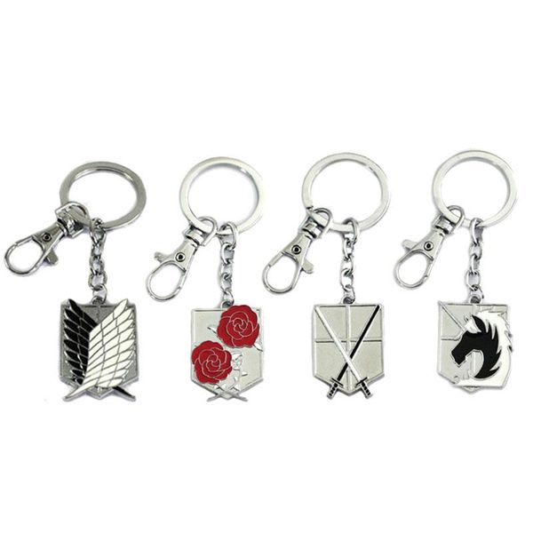 

keychains attack on titan keychain keyring jack key chains figure toy, Silver