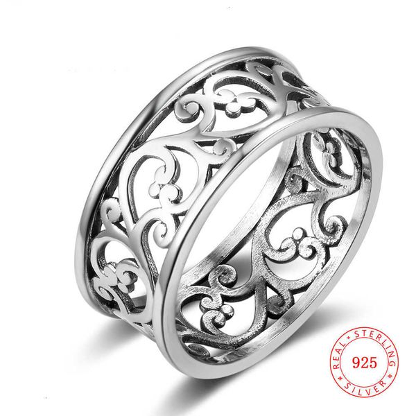 

finger rings for women jewelry designs solid 925 sterling silver oxidized antique hollow knuckle ring lady trendy jewelry