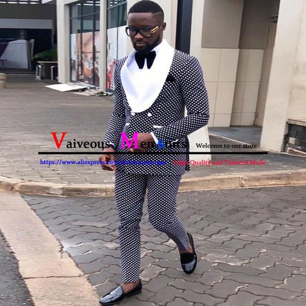 

men's suits & blazers 2021 men white double breasted wedding groom suit with pants groomsman tuxedos smoking masculino (jacket+pants), White;black