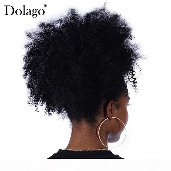 

1 piece clip in ponytails dolago afro kinky curly ponytail for women natural black color remy hair ing