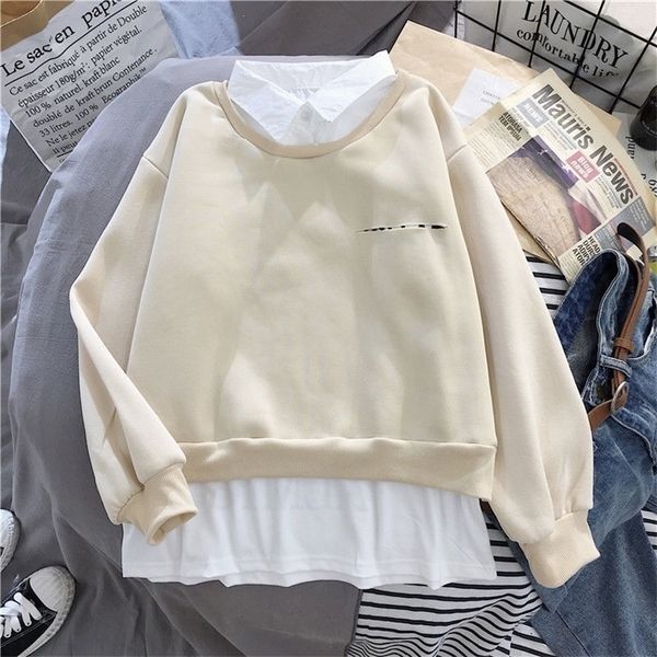 

winter oversize korean style harajuku hoodie long sleeve streetwear sweatshirt women plus size pullovers casual clothing 201126, Black