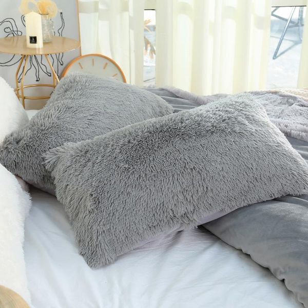 

pillow case 50x70cm soft plush cushion cover home decor covers living room bedroom sofa decorative pillowcase shaggy fluffy