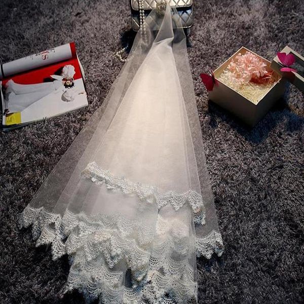 

bridal veils wedding tulle veil styles veiled one layer applique edge elbow length custom made factory wholesale, Black