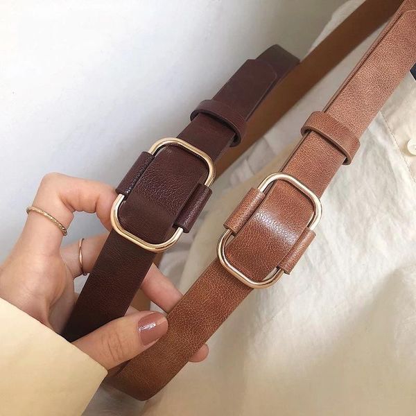 

belts fashion designer design ladies belt authentic leather trend retro punk student youth belts2021, Black;brown