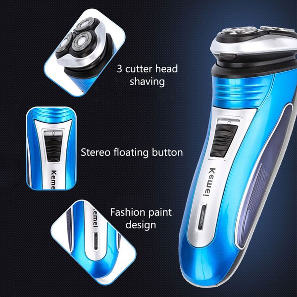 

kemei electric shaver for men wet shaving washable floating sideburn cutte rechargeable razor for men facial cleaning tools