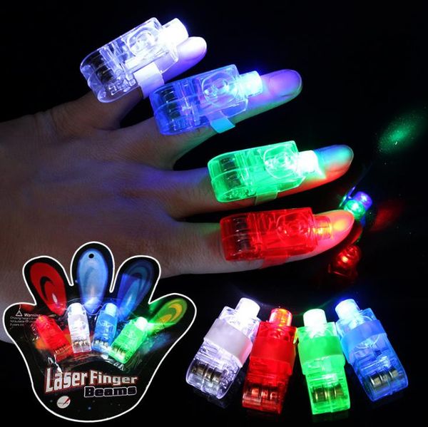 4 pçs / set dedo luz brilhante néon vara dedo laser feixes coloridos diodo emissor de luz anel luminoso brinquedo brinquedo brinquedo dança brinquedo shinning ring festa fonte sn1940