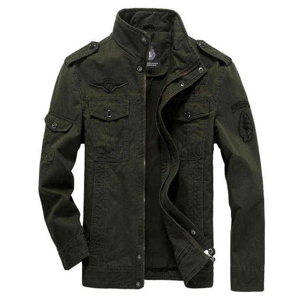 Giacca militare in cotone Uomo Autunno Soldato MA-1 Giacche stile militare Maschile Marca Bradipo Mens Bomber Giacche Plus Size M-6XL 211110