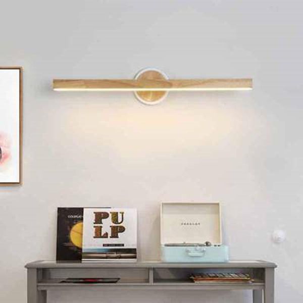 

wall lamp led for bedroom modern mirror lights wooden sconce wood luminaira bedside mount reading light
