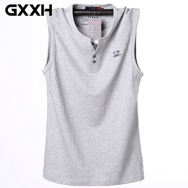 

summer tank cotton men' plus size vest breathable solid sleeveless fitness men vest big and tall male l-6xl blue gray 210308, White;black